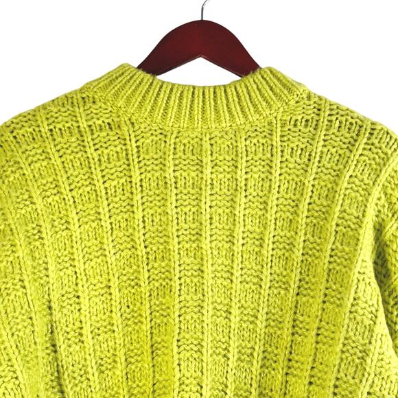 FRNCH Chiara Knit Crewneck Sweater Citron Vert Green - Picture 4 of 7